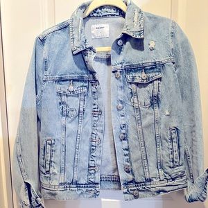 Distressed jean jacket